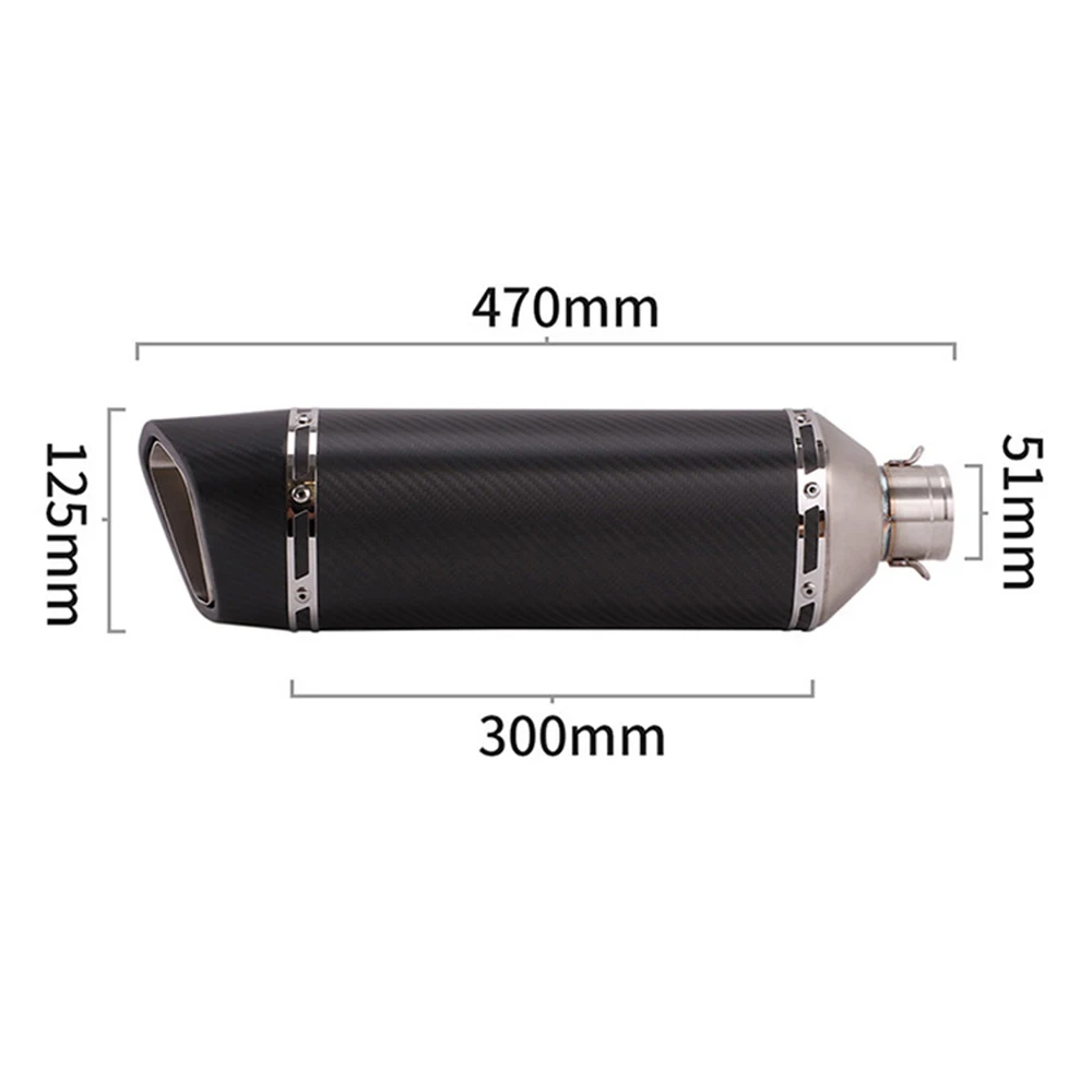 Motorcycle parts Universal Motorcycle Exhaust Muffler with DB Killer For R3 Z900 S1000RR CBR650 ZX4R ZX25R GSX150R R1 MT07 470MM
