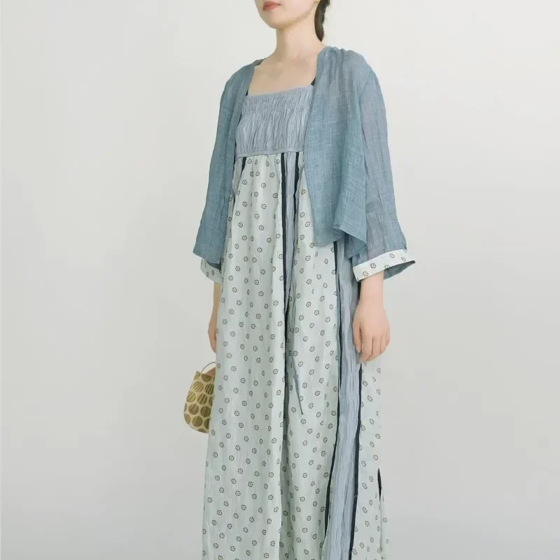 

Women Ramie Solid Color Shirts And Tops V-Neck Long Sleeve Summer Blouses 2024 New Casual Patchwork Shirts