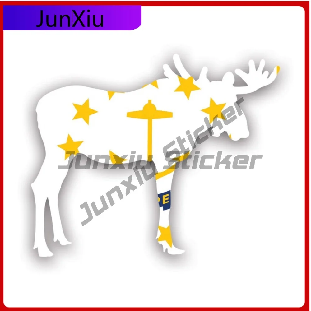 

Rhode Island Moose Sun Resistant Waterproof Classic For Car Body Car Window Rear Windshield No Residue Easy To Remove Decoration