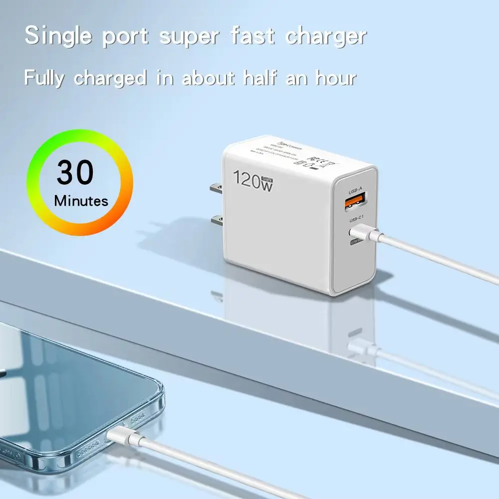 Oryginalna Ładowarka 120W Szybkie Ładowanie Hypercharge Adapter Zasilania EU US UK USB 6A Typ C Do Huawei Xiaomi Ultra Redmi Akcesoria — zdjęcie produktu 4