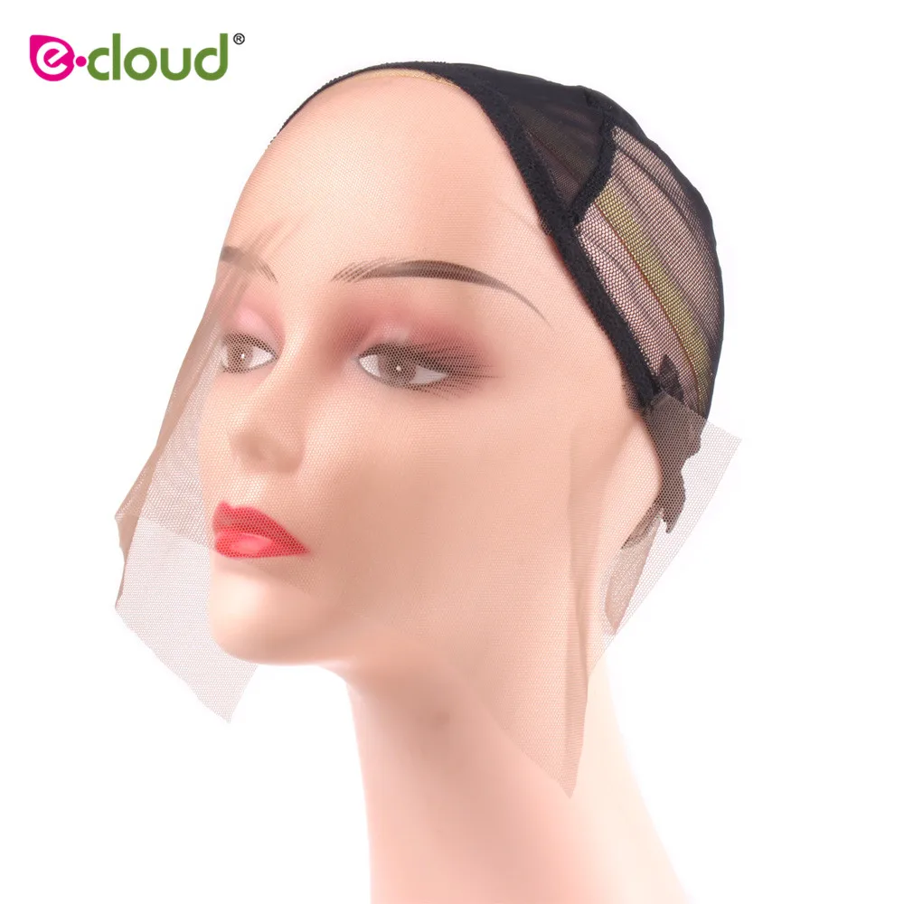 Gorro de peluca con cinta para la cabeza, suministros para hacer pelucas con bordes, malla para el pelo, malla de encaje frontal suizo, 10-20