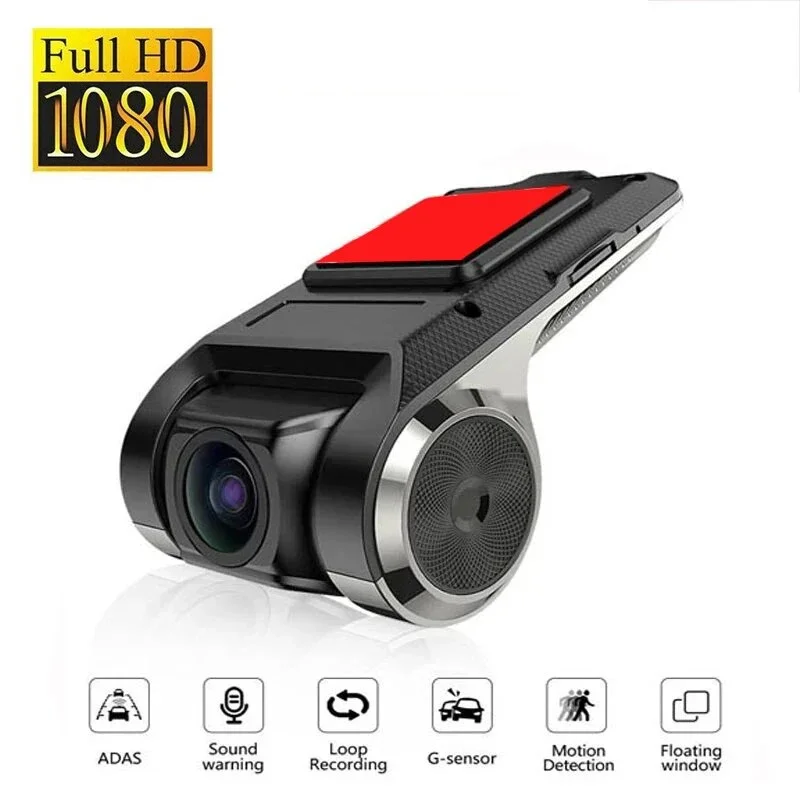 Caja Negra Auto Audio Alarma de Voz Dashcam Videocámara USB Dash Cam 170 °   Tablero de grabación de cámara frontal con reproductor Android para coche gran angular