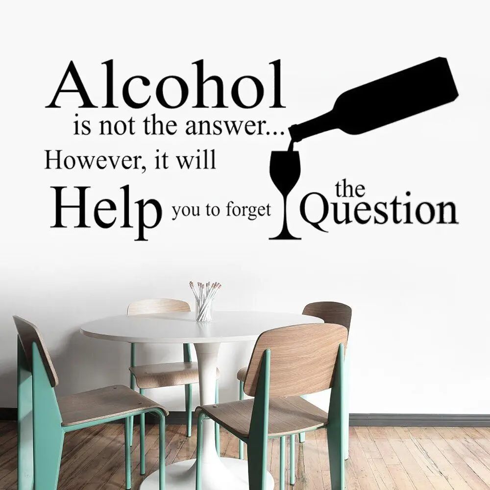 Funny Adult Wine Quotation Wall Stickers Art Home Decor Murals Removable Vinyl Kitchen Funny Decals The Quotes Wallpaper DW21598