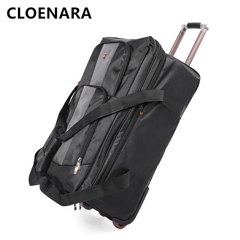 

COLENARA High Quality Luggage Oxford Cloth Large Capacity Folding Trolley Case 28"30 Inch Cart Type Travel Bag Rolling Suitcase