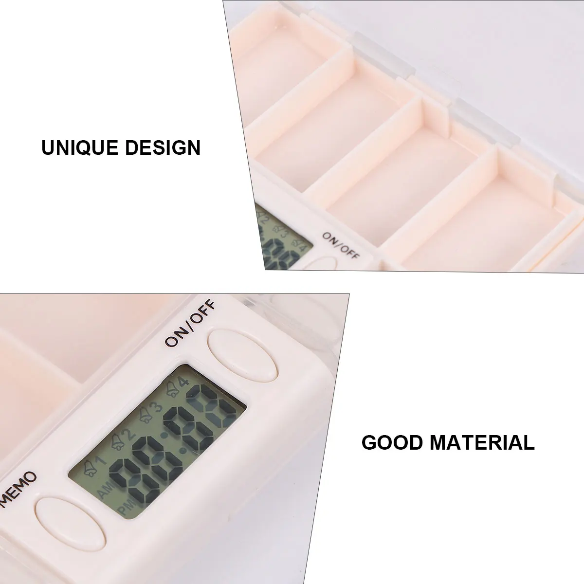 

Electronic Pill Reminder Box Large Capacity Medicine Storage Case Alarm Clock Smart Compartments Portable Premium Material Time