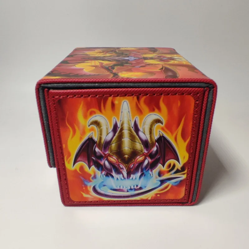 Yu Gi Oh Acg Cards Box Red Dragon Archfiend Anime Game Ocg Tcg Ptcg Trading Card Storage Box Pu Leather Collection Box 100+