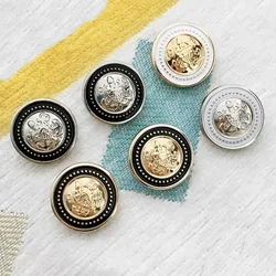 10pcs Stylish Metal Oil Preppy Buttons DIY Coat Suit Uniform Sweater Button Simple Decorative Button