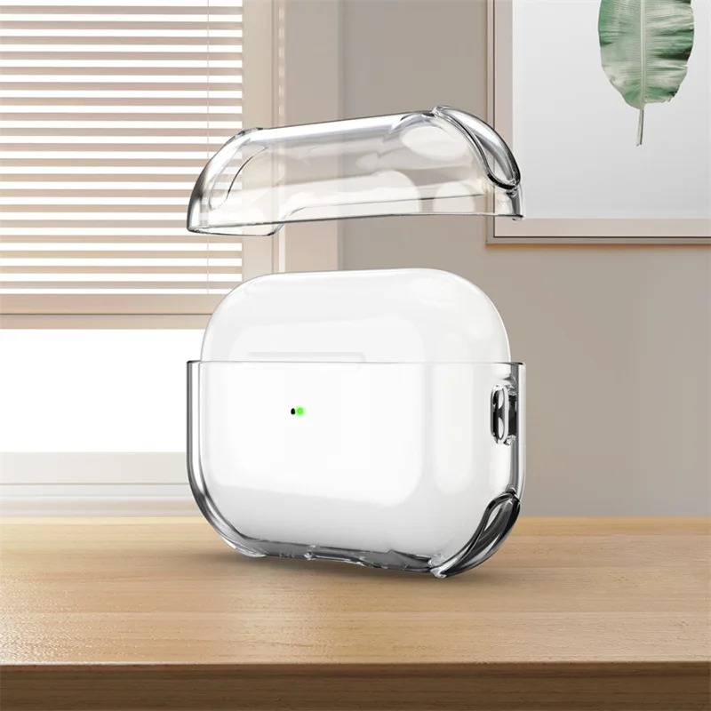 Soft TPU Transparent Protective Cover for Airpods pro 2 1 Airpods 4/3 2nd Generation USB-C Earphone Case