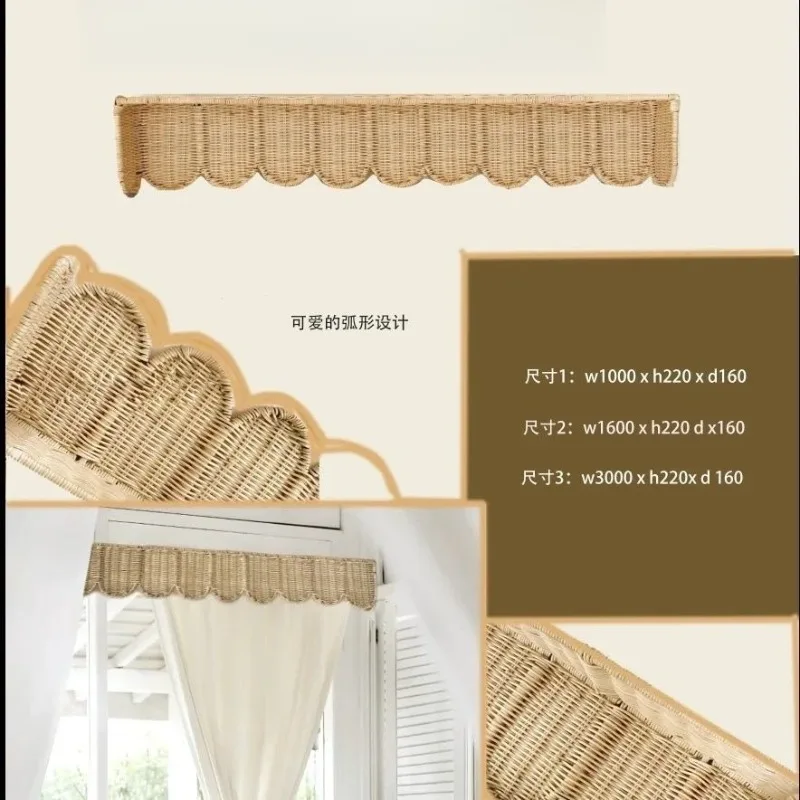 Retro rattan weaving curtain box Rural natural rattan weaving Curtain box at first sight French light luxury literature and art