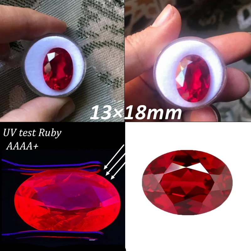 

Pretty Ruby Oval Cut 13×18mm 15.0ct for Collection and Jewelry Making VVS Loose Gemstone Pass UV Tested Pigeon Blood Ruby