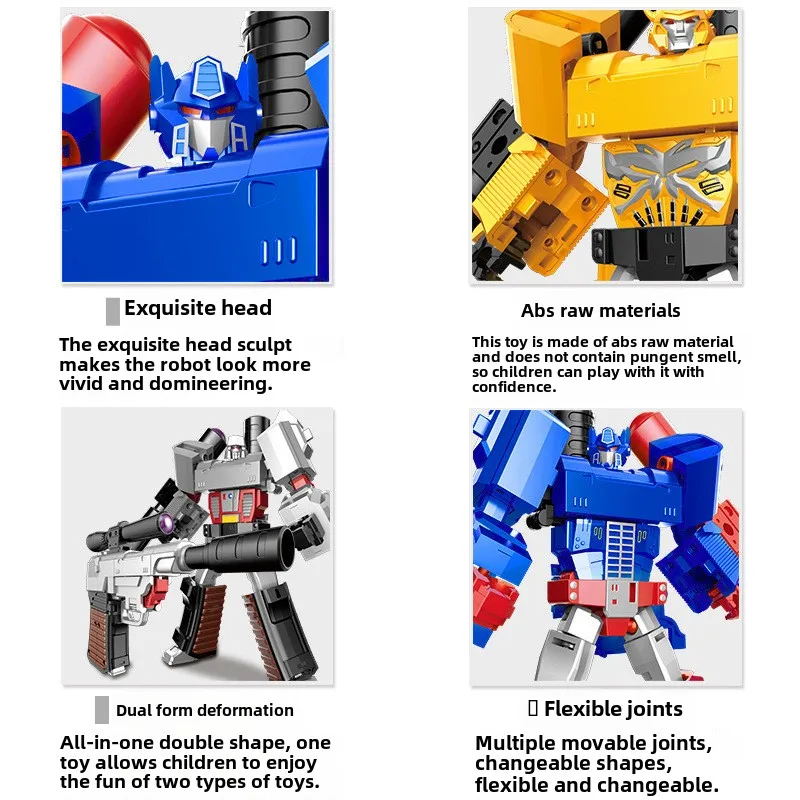 Action Figure 2in1 Transforming Robot Gun Toy Transforming Robot Figure Multi Articulated Joints Boys Collection Gifts