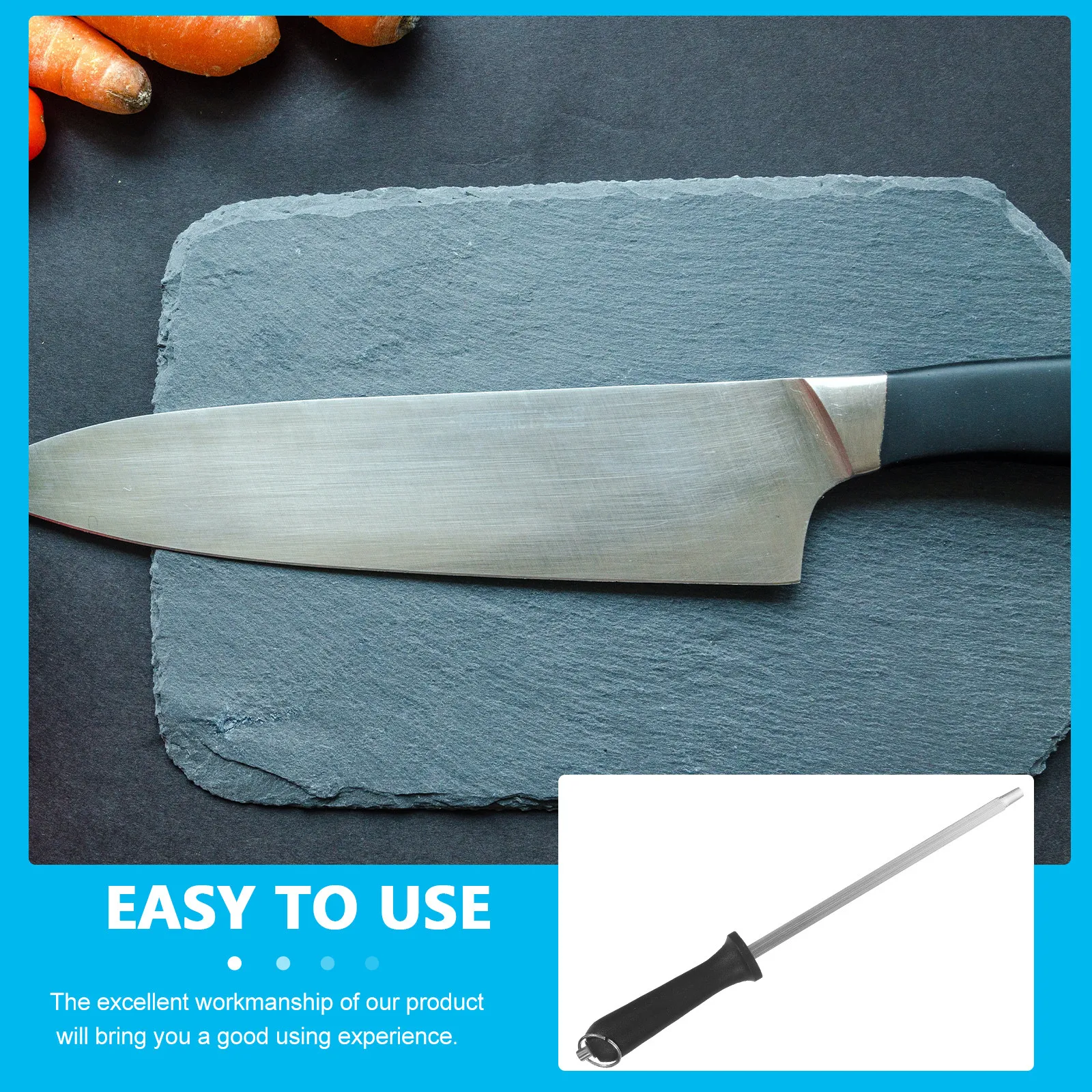 Multi-Purpose Chef Honing Rod for Kitchen Knives Easy to Use and Store Premium Workmanship Handheld Sharpener Honing Steel