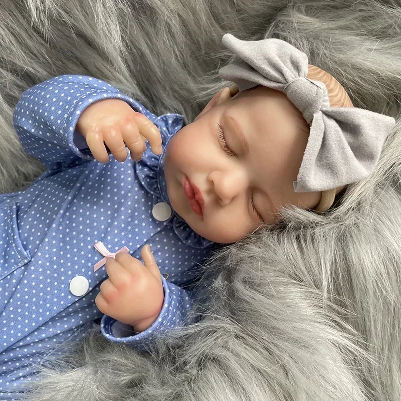 50cm neonato Loulou Reborn Doll immagine reale capelli realistici disegnati a mano con la pelle 3D dipinta giocattolo per bambini figura bambina come regalo