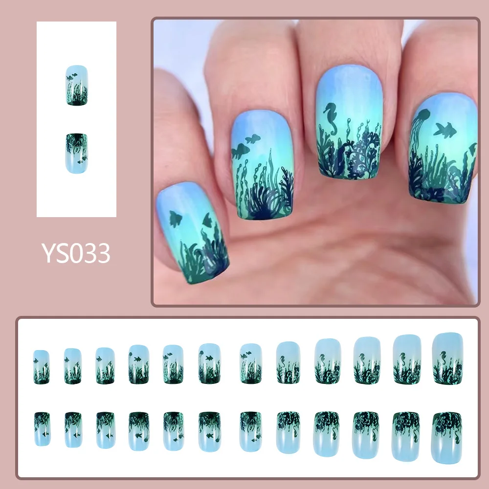 Ensemble d'Ongles Courts Détachables à Pression, Top Vente, Fashion Sea Styles