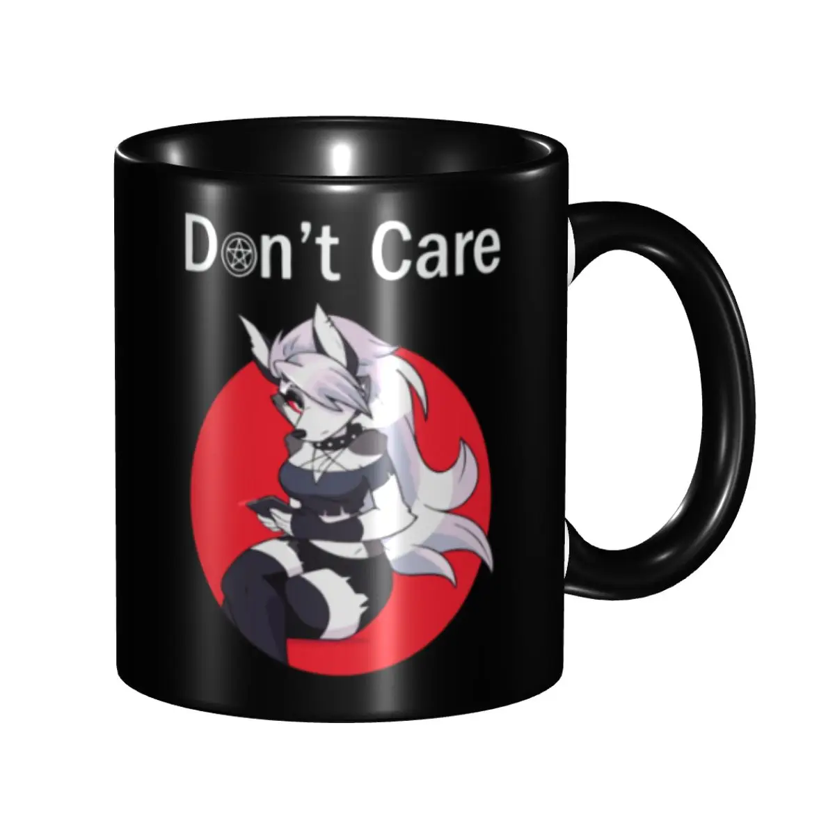 

Loona Don't Care Dark Gift Mugs for Women Men Fun Anime Tea Cup Present for Office