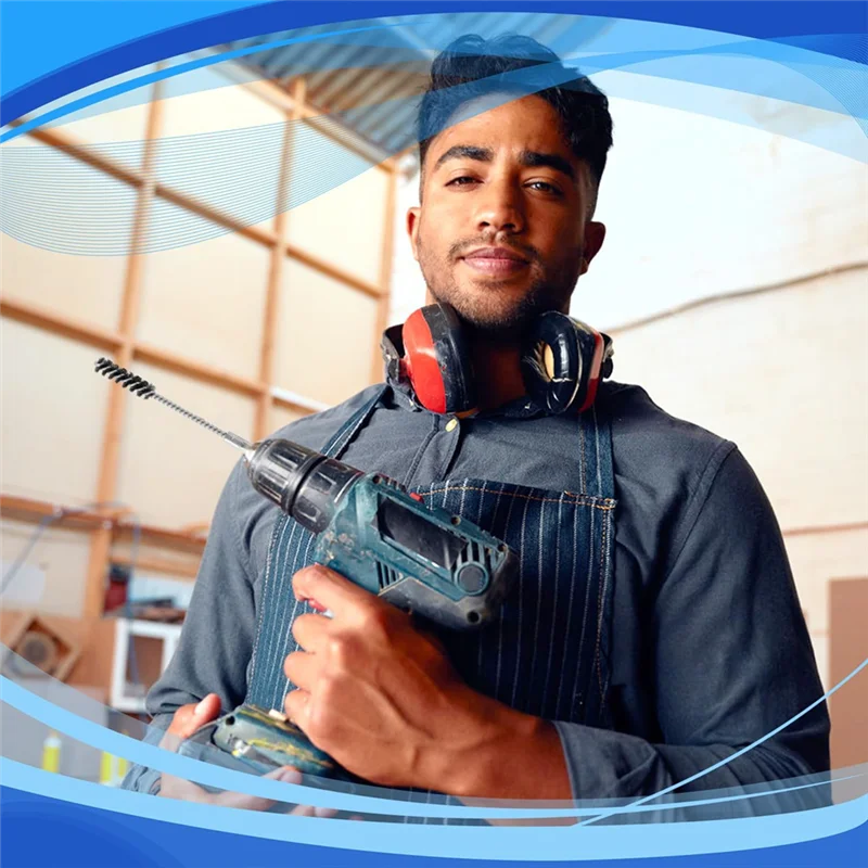 AT05-8Pcs Bore Brush, Stainless Steel Wire Brush Drill Attachments With 1/4 Inch Hex Shank Twisted Wire Cleaning Tools