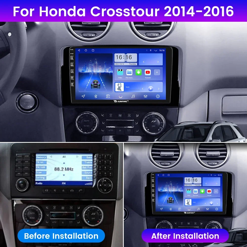Android Car Radio For Honda Crosstour 2014-2016  Car Stereo 2Din Octa Core GPS Navigation Player IPS Screen Carplay Android Auto