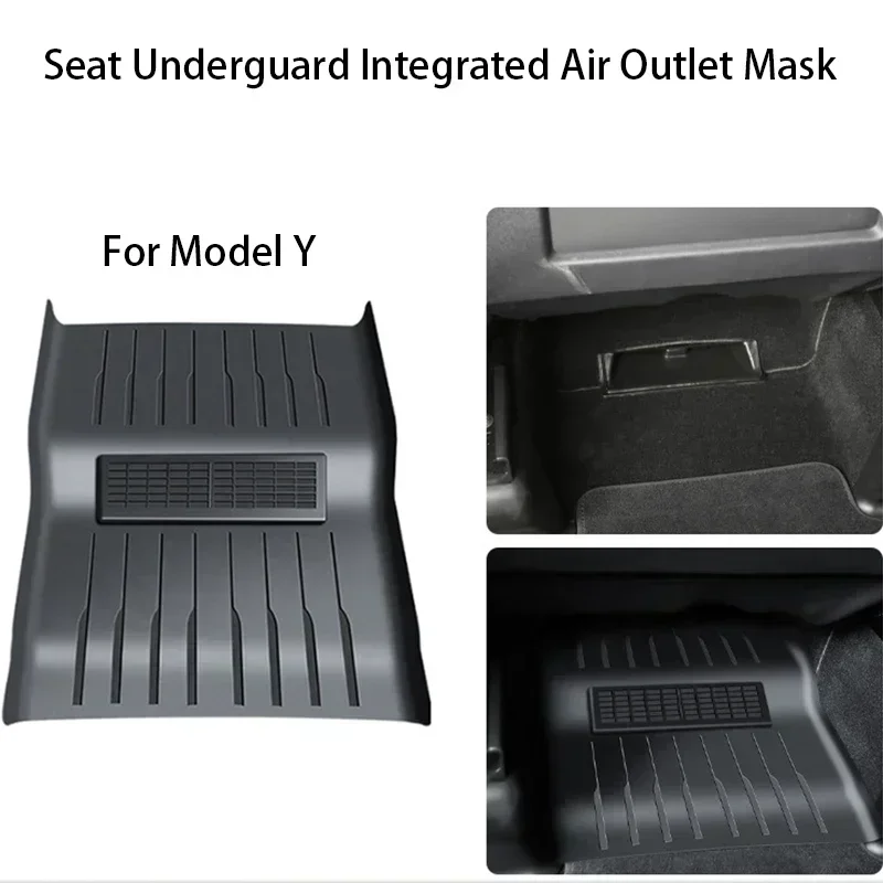 2Pcs/set Backseat Air Vent Cover For Tesla Model Y 2020-2024 Under Seat Guards Integrated Protective Cover Dustproof Foot Pads