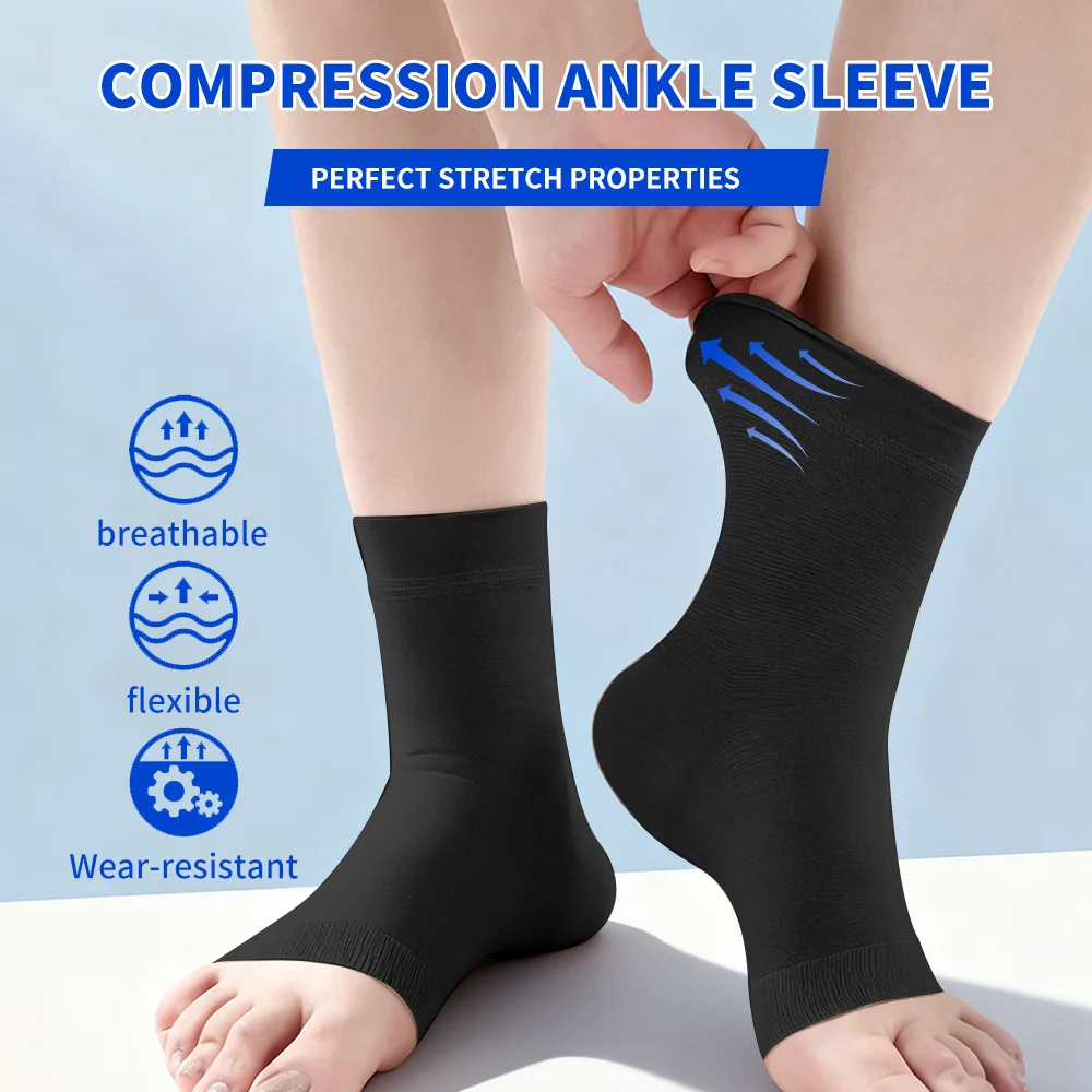 1 Paar Medizinische Kompressions-Knöchelgelenk-Fixierbandage für Sport, Verstauchungen, Zerrungen, Mittelfußknochen, Achillessehne, Fußbandage, Unisex – Detail 1