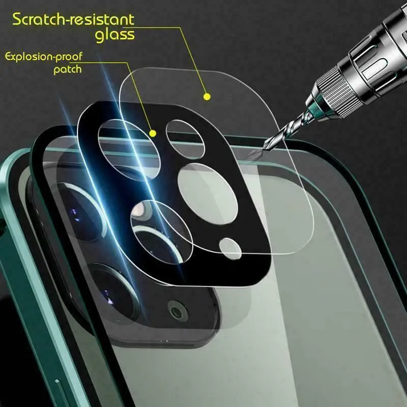 360° Metal Magnetic Double-sided Snap Lock Case For iPhone 16 14 Pro 15 Plus 13 12 11 Pro Max Lens Protection Cover Shockproof