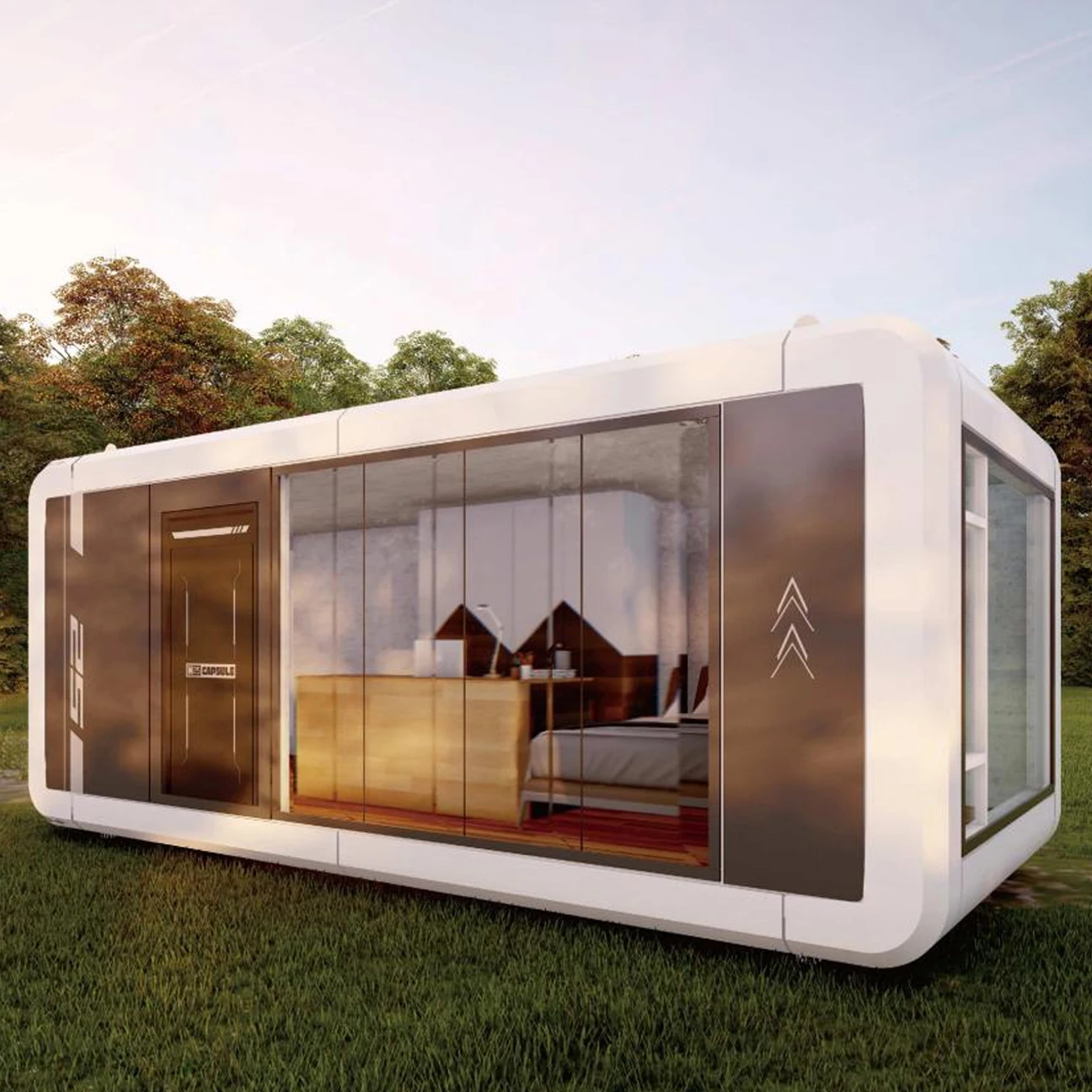 Apple Cabin Tiny Prefab House Earthquake & Hurricane Resistant Durable Modular Building for Outdoor Glamping ResortHolidayLiving