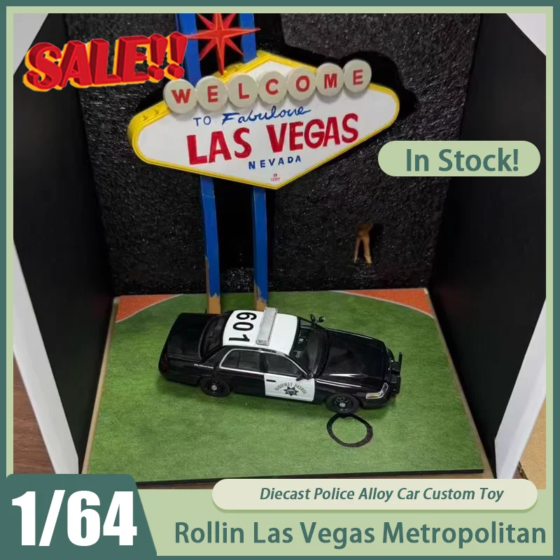 Rollin 1:64 – voiture en alliage du département de Police métropolitain de Las Vegas, rexposition de Hong Kong-Tokyo, ornement moulé sous pression personnalisé, nouveau, en Stock