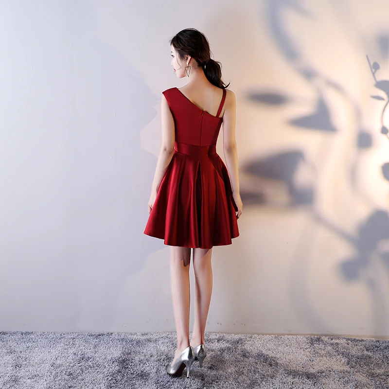 NEW ARRIVAL SEXY SHORT COCKTAIL DRESS DONGCMY ONE SHOULDER MINI WINE WOMEN PARTY ROBES DE BAL ABITI DA SERA