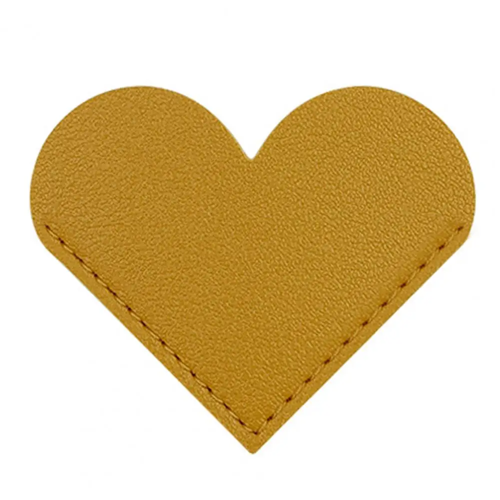 Faux Leather Label Notepad Handmade Heart Shape Faux Leather Bookmarks for Notepads Reading Books 2pcs Label Notepad Labels