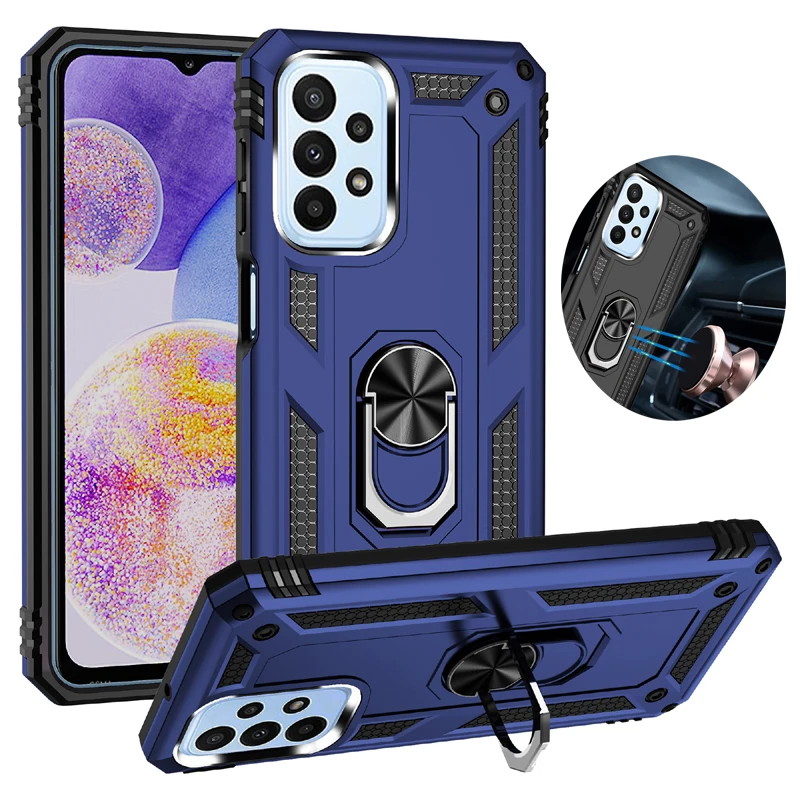 For Samsung Galaxy A15 A04 A13 A05s A12 A14 A06 A16 A13 4G 5G Phone Case Armor Shockproof Magnetic Ring Protection Cover Cases