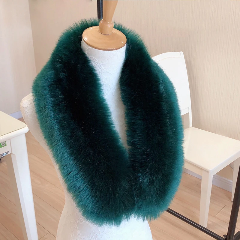 Bufandas mullidas para mujer, cuello de piel sintética cálido para invierno, bufanda de piel para el cuello, pañuelo grueso de felpa suave