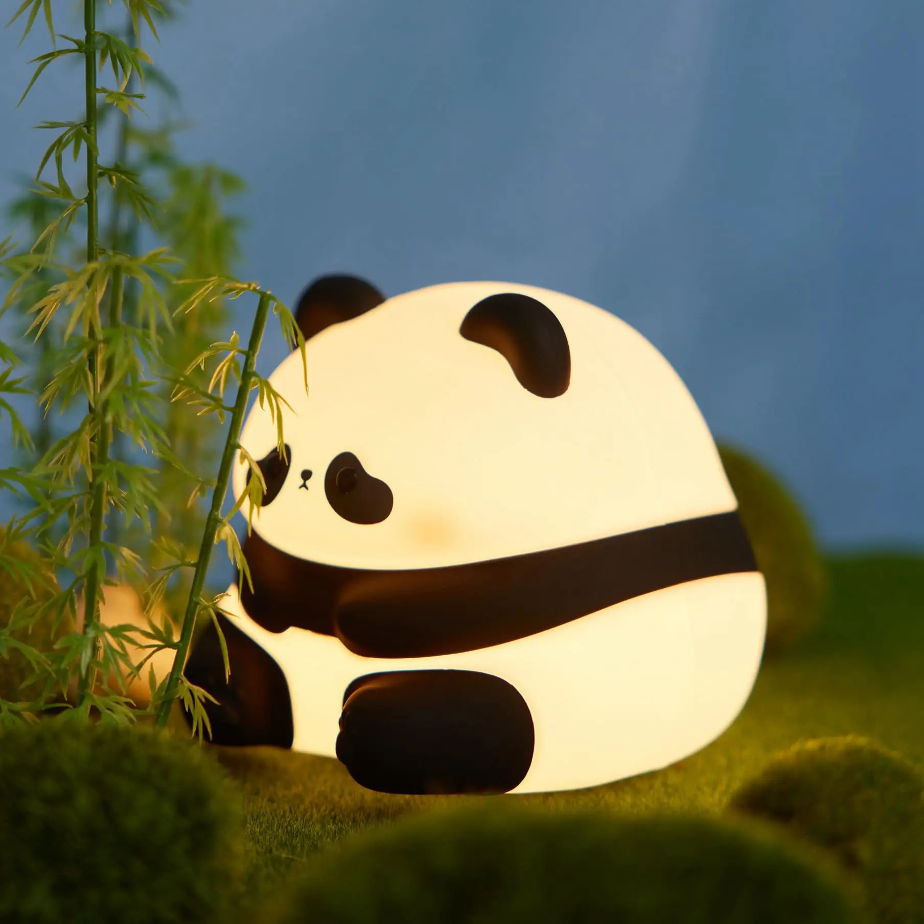 Cute Panda Animal LED Light comodino Sleeping novità illuminazione ricarica USB decorazione lampada in silicone