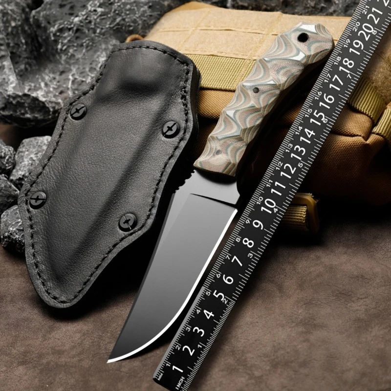 

WK Outdoor Camping Straight Knife, Jungle Convenient Hunting Knife+K-Sheath Near Emergency Tool Fruit Knife