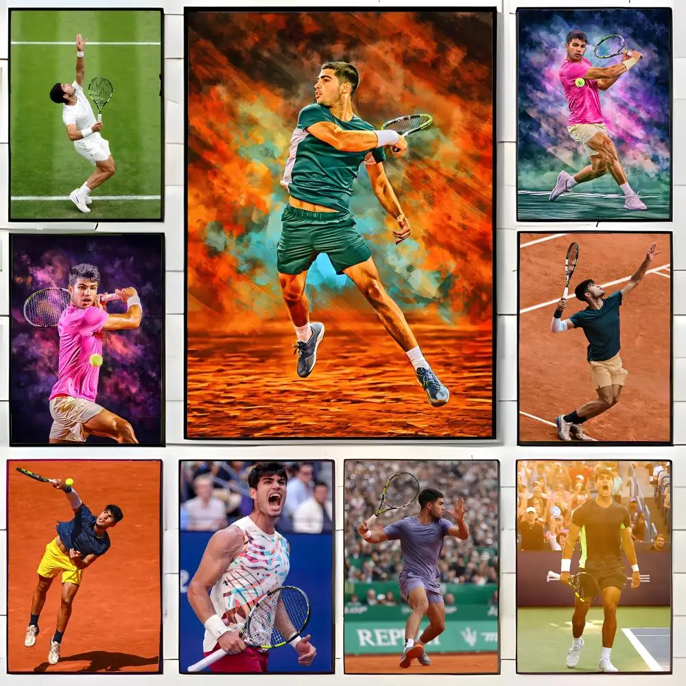 Dynamic Tennis Athlete C-Carlos Alcaraz Poster Wall Art Print Decorative Mural Home Decor Gift Unframed