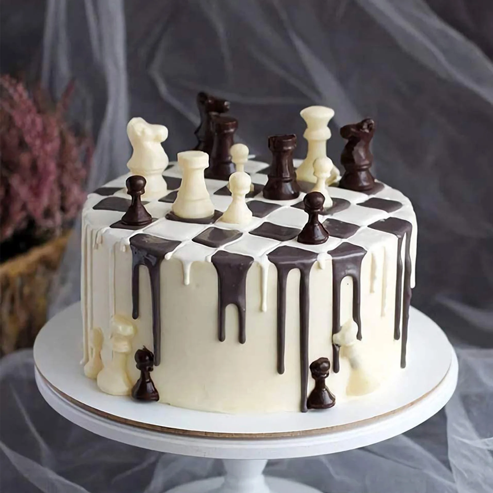 

6Pcs Chess Piece Silicone Mold Baking Tool Fondant Mold for Cake Decoration Chocolate Candy Mould Multipurpose