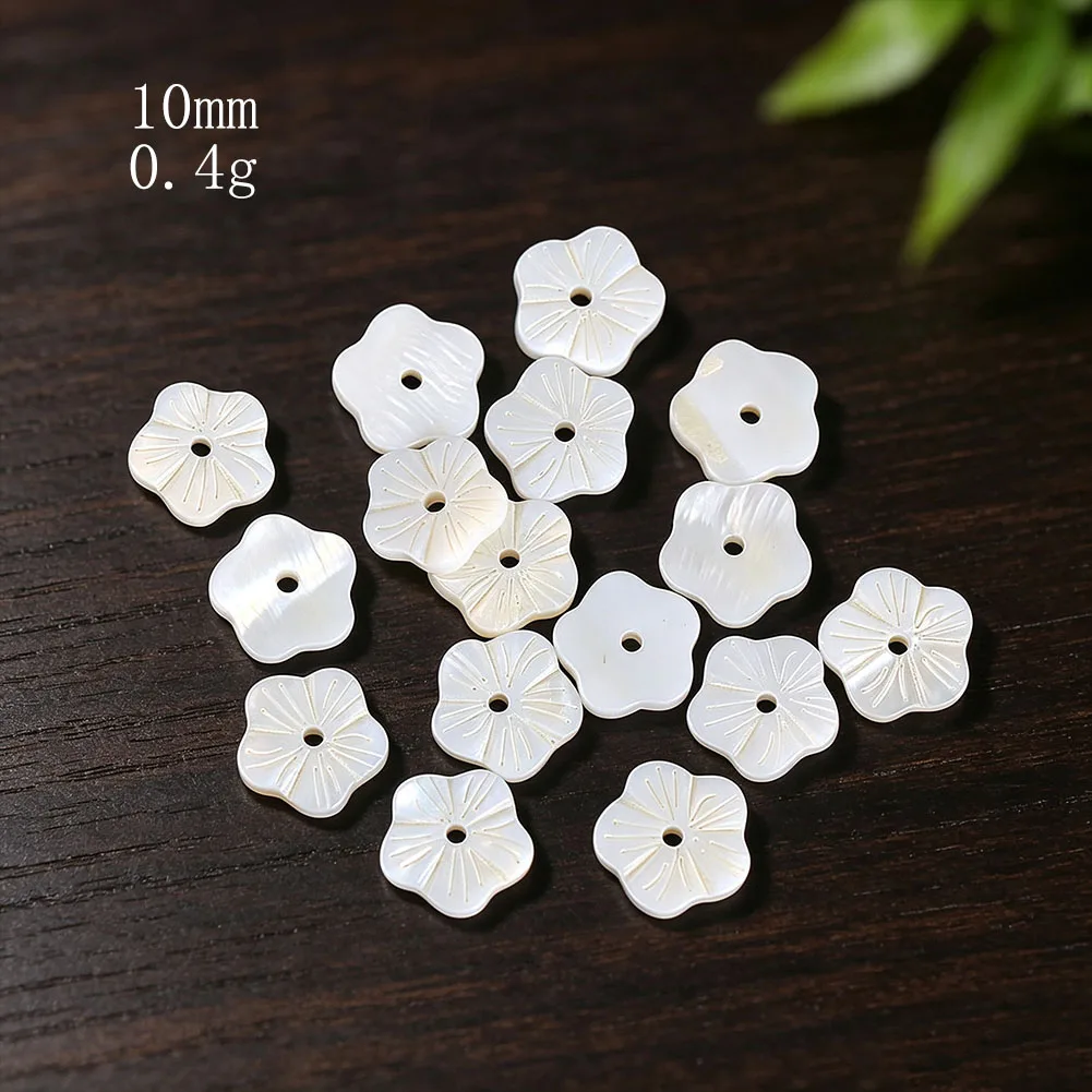 10pcs  Shell Flower Beads  Loose Spacer Beads for Jewelry Making DIY Bracelet Necklace Accessories White Mother of Pearl Charms - view 4