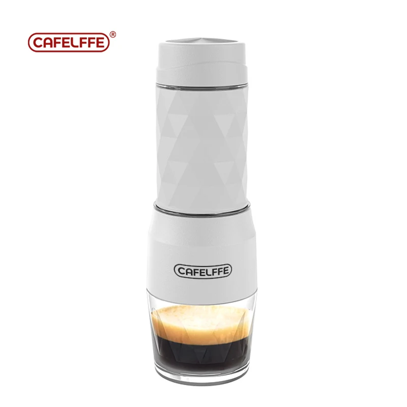 Macchina da caffè portatile Cafelffe 3 In1 Macchina per caffè espresso manuale con acqua calda/fredda per capsule e pressa manuale macinata per viaggi escursionismo