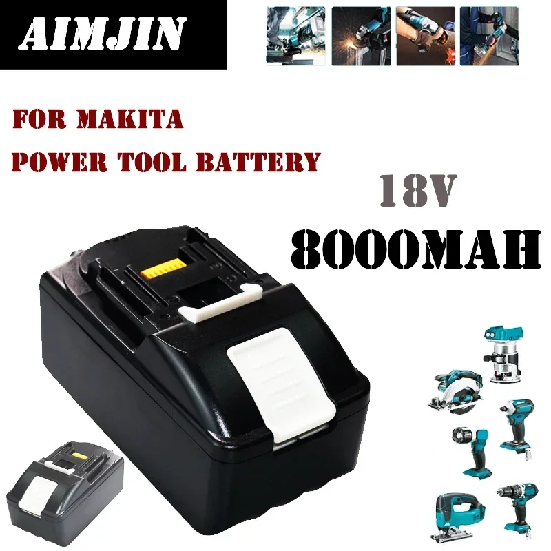 18V 8000mAh for Makita  21700 Rechargeable Power Tools Battery with LED Li-ion Replacement LXT BL1860B BL1860 BL1850