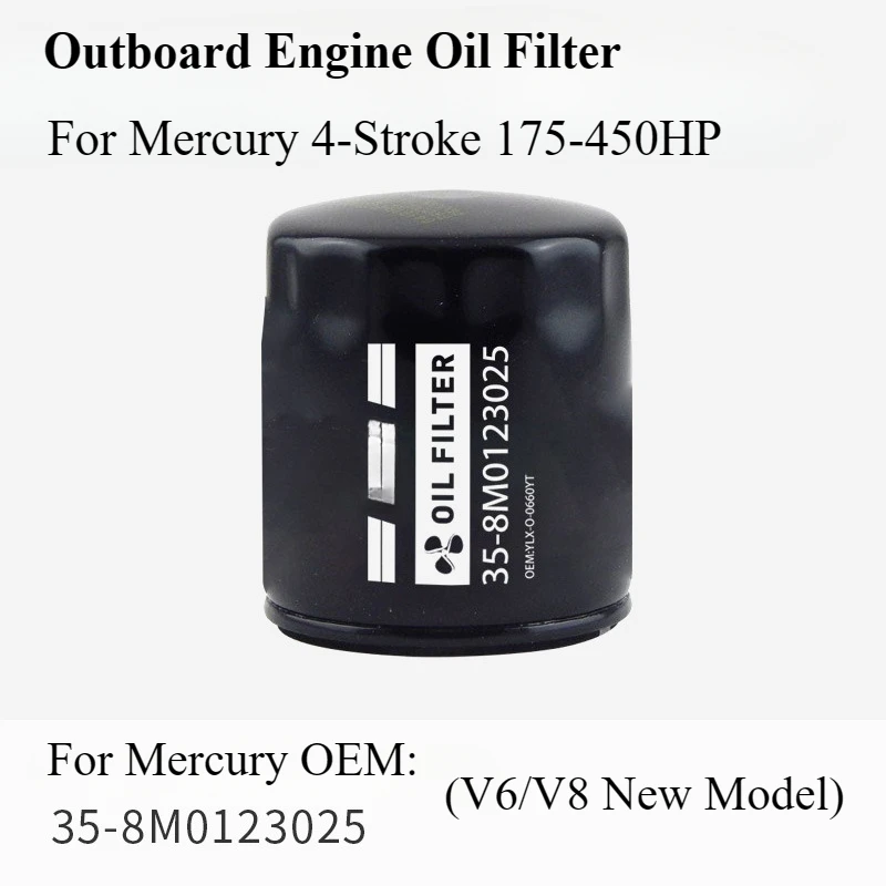 Outboard Motor Fuel Oil Filter for Mercury 4-Stroke 175-450 HP (V6/V8 New Model) 35-8M0123025