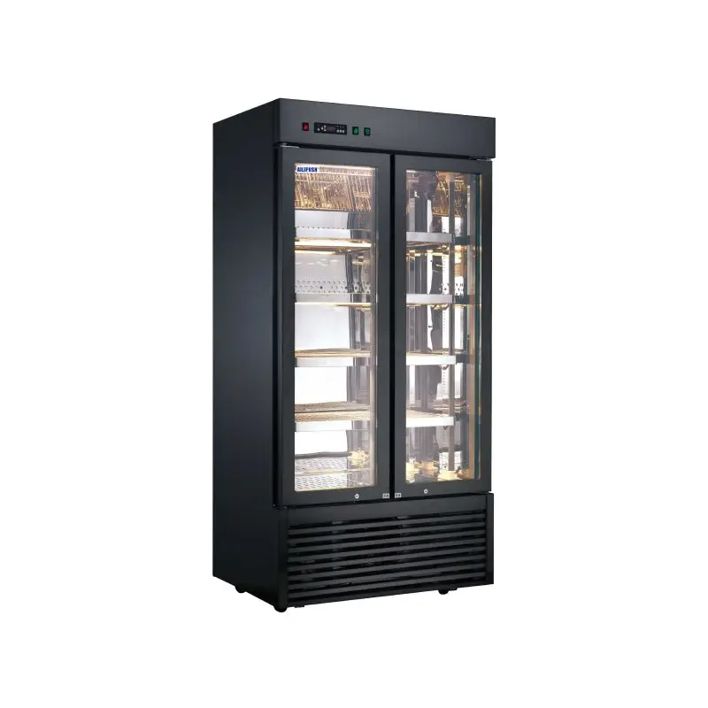 Customized Steak Fridge Single-Temperature Hanging Meat Refrigerator Glass Door Beef Mature Display Cabinet Commercial Grade
