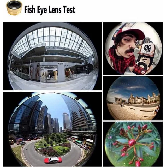 3 In1 Fisheye Lens Wide Angle Macro Camera Lens for iPhone 16 15 13 11 Macro Fish Eye Len for Smartphone Lenses with Phone Clip