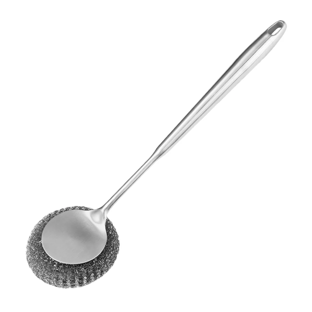 

Stainless Steel Pan Brush Dish Scrub Scrubber Serving Utensils Cleaning for Kitchen Dishes 304