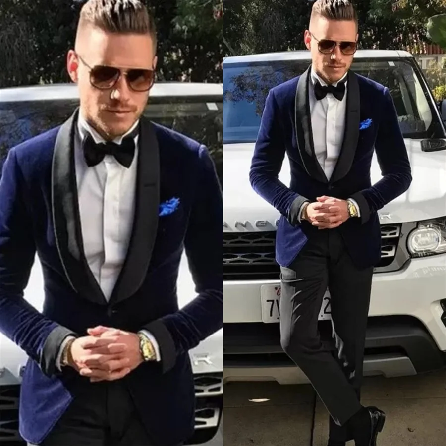 Velvet Men Suits 1 Pcs Men Blazer One Button Notched Lapel Formal Wedding Office Groom Business Prom Evening Dress Custom Made