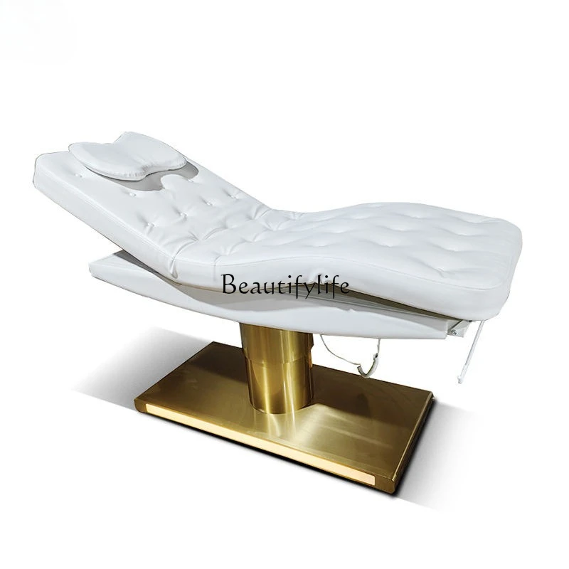 01-Electric beauty bed Beauty salon Gold base Massage bed