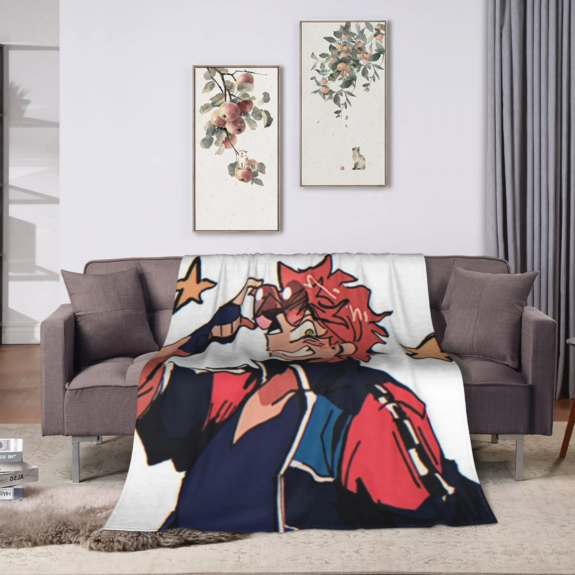 Benny Jackpot Crash Course Eddie Flannel Blanket Winter  Soft Throw Blanket for Boy Girl  Trend Bedspread Sofa Bed Cover