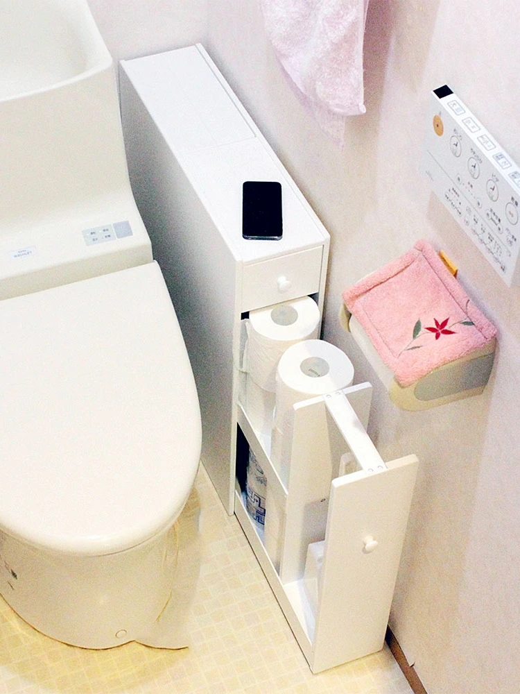 Dong Yin Home Toilet Side Cabinet Japanese Simple Toilet Cabinet Toilet locker paper towel cabinet Small apartment narrowcabinet