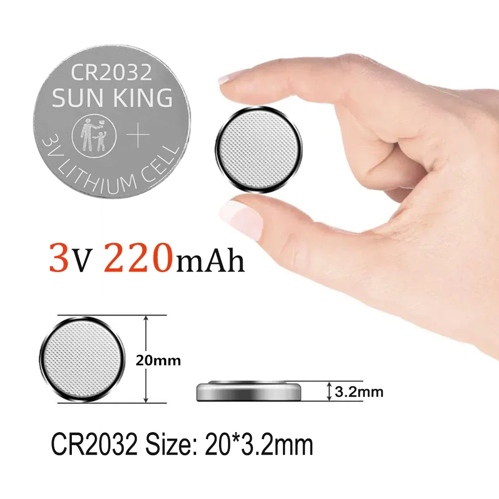 CR2016/2025/2032 3V Li-Mn 단추 셀 배터리, 오래 지속되고 누수 없음, 손전등, 자동차 키, 시계, 열쇠 고리에 적합