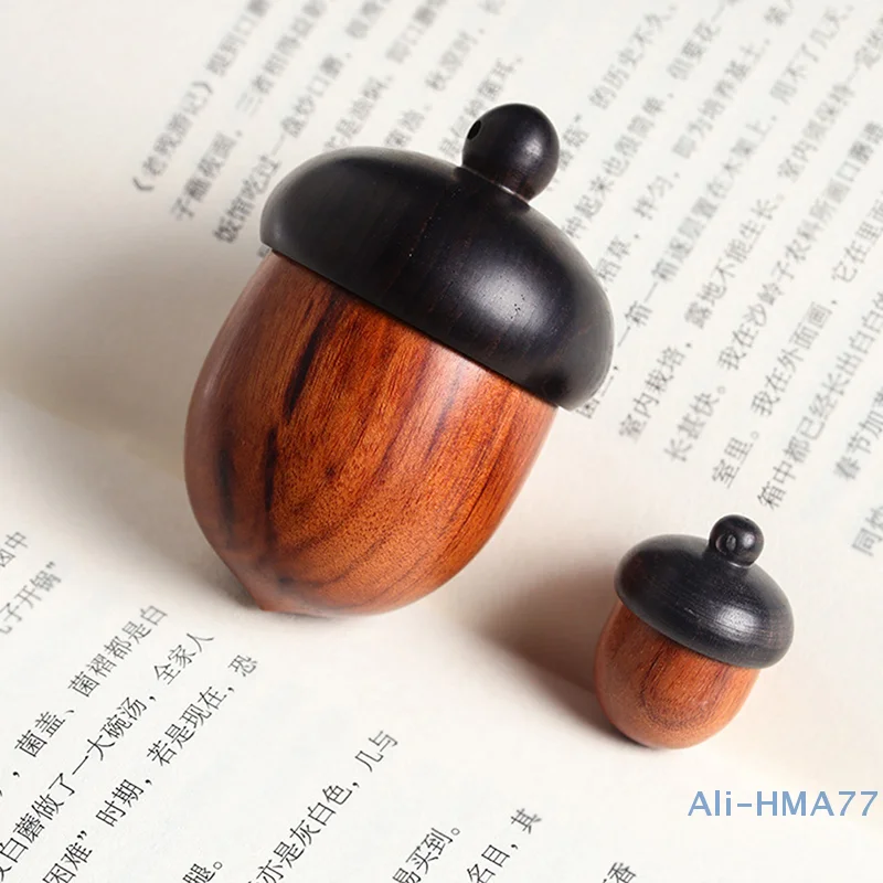 6.6*4.5cm Solid Wood Medicine Pill Box Mini Wooden Pill Case Portable Storage Sealed Can For Outdoor First Aid Tool