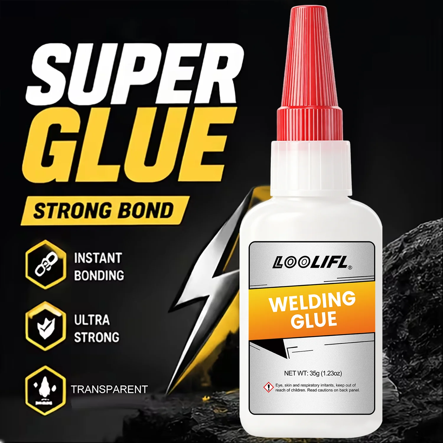 Super glue 35g, transparent and glue, suitable for cracked toys, plastic shells, miniature models and small family maintenance.