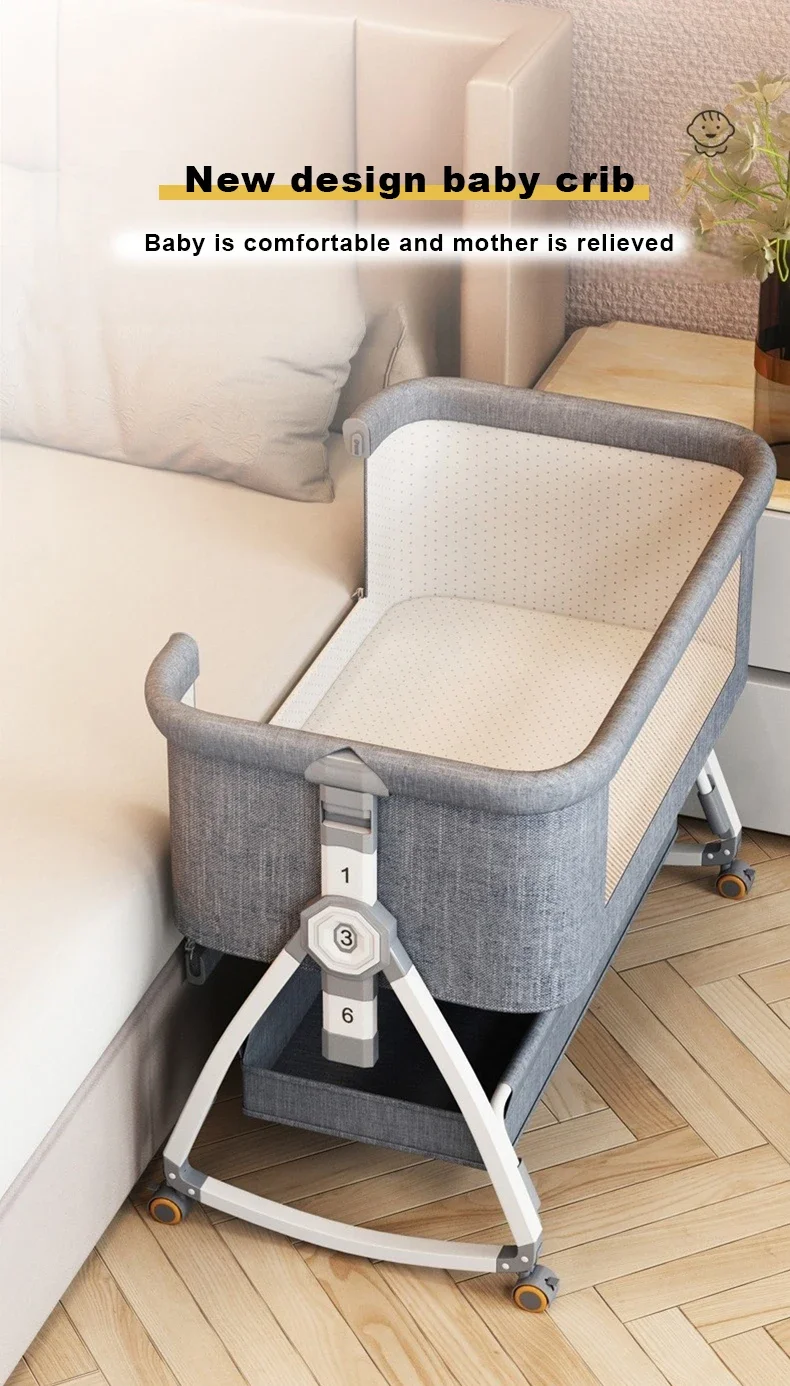 High Quality Portable Baby Cribs Folding Bedside Portable Cradle Baby Swing Baby Bassinet