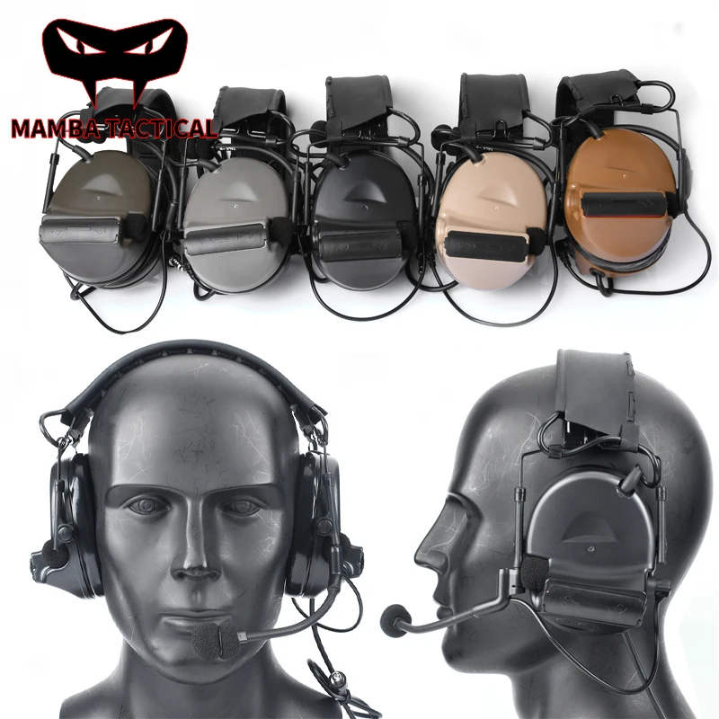 

WADSN C2 Tactical Communication Headset Active Pickup Noise Reduction Microphone Shooting Training Protection Adjustable Tool